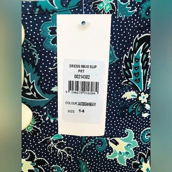 EVANS Teal Maxi Dress NWT 
Cruisewear 14 - Picture 3 of 9